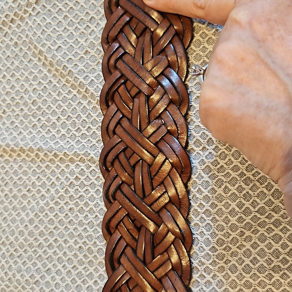 Wide RALPH LAUREN woven leather belt excellent preloved condition fit size 18-22 - Picture 12 of 16